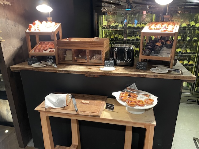 a display of food on a counter