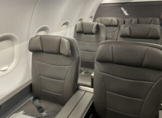 a row of seats in an airplane