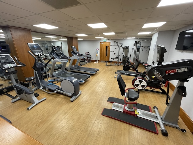 a room with exercise equipment