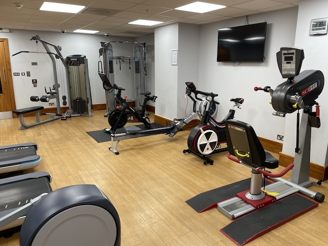 a room with exercise equipment