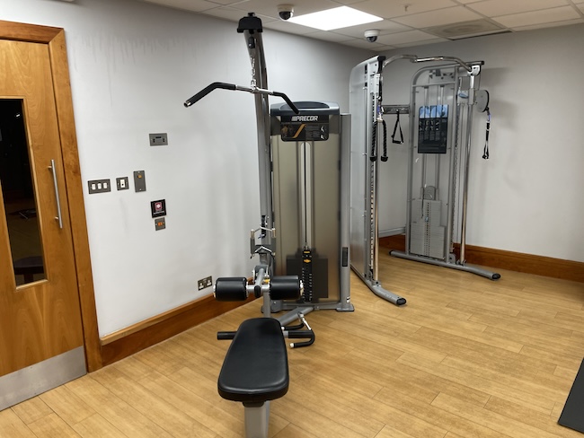 a gym with exercise equipment