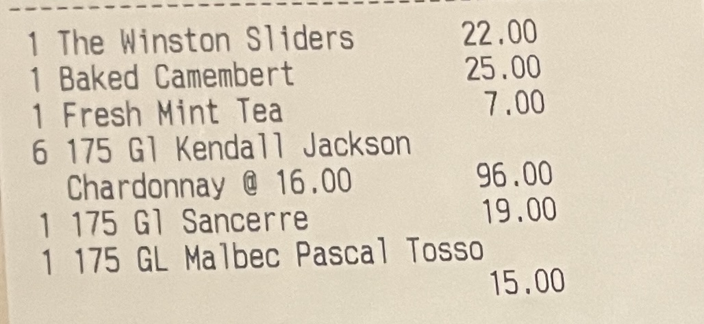 a receipt with numbers and letters