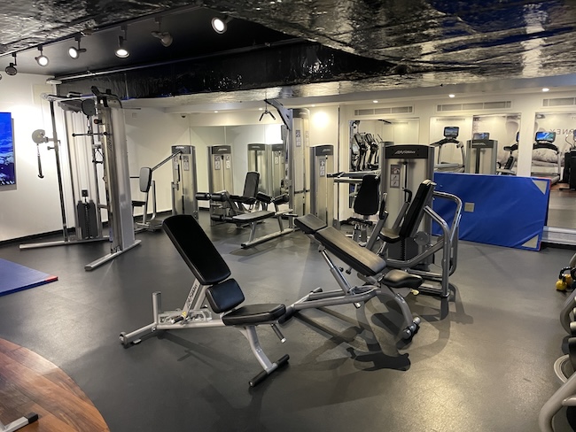 a gym with exercise equipment