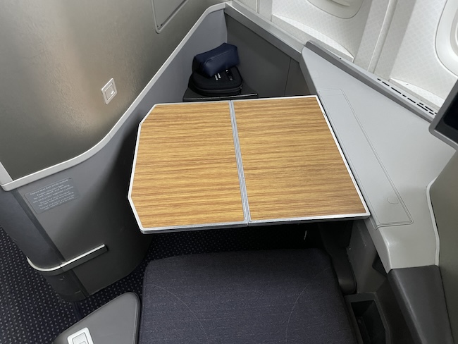 a table in a plane