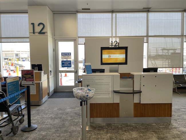 a check-in counter in a building