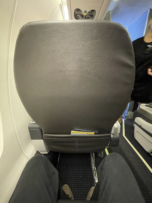 a seat in an airplane