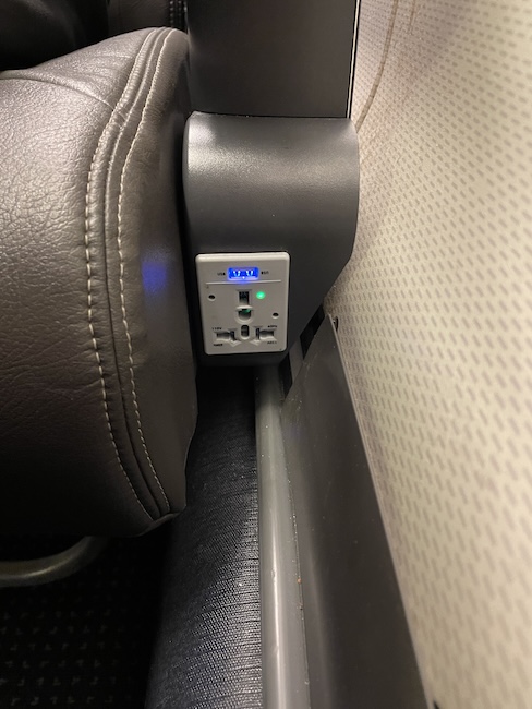 a power outlet on a seat