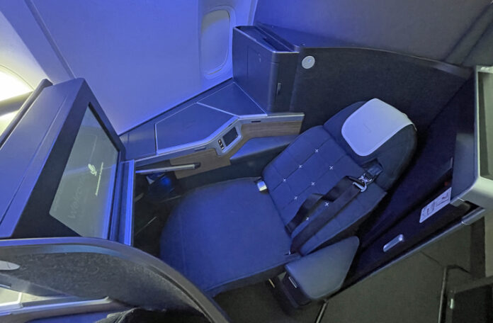 a seat in an airplane