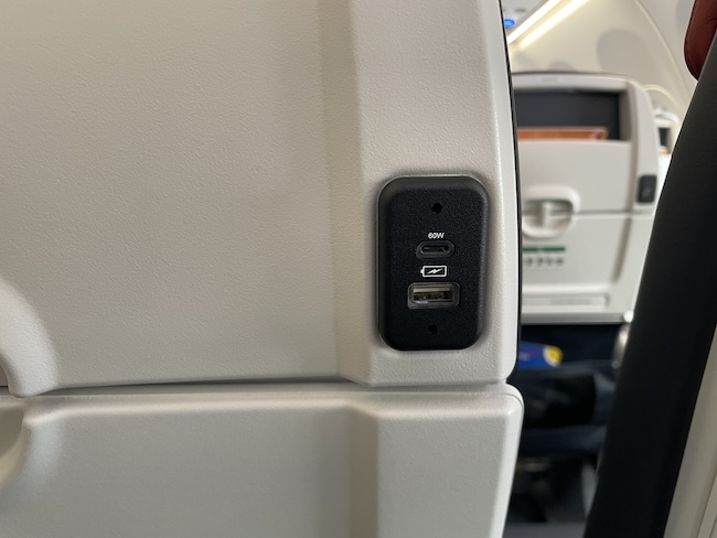 a usb ports on a plane