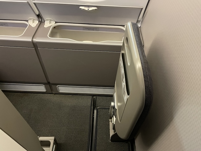 a seat in an airplane