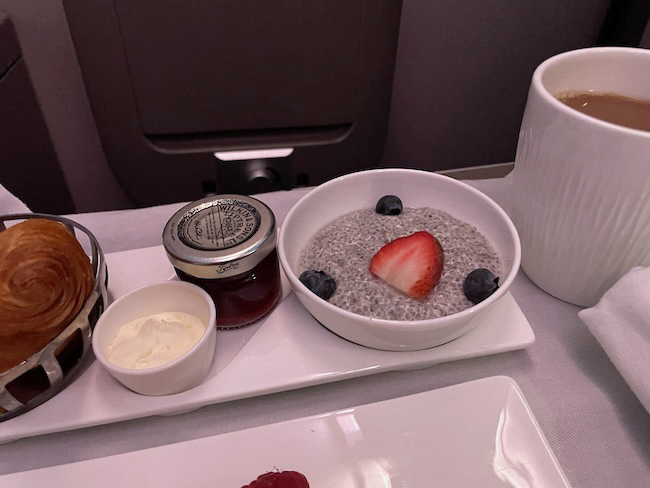 a bowl of food on a tray