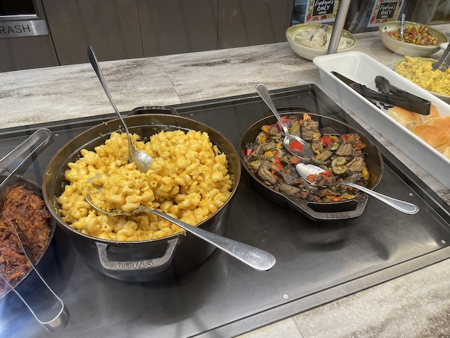 a group of bowls of food