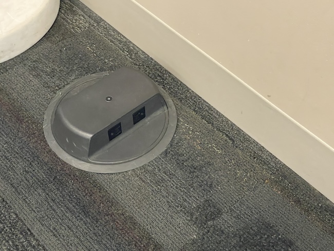 a grey object on the floor