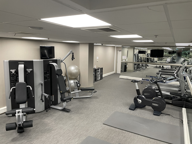 a room with exercise equipment