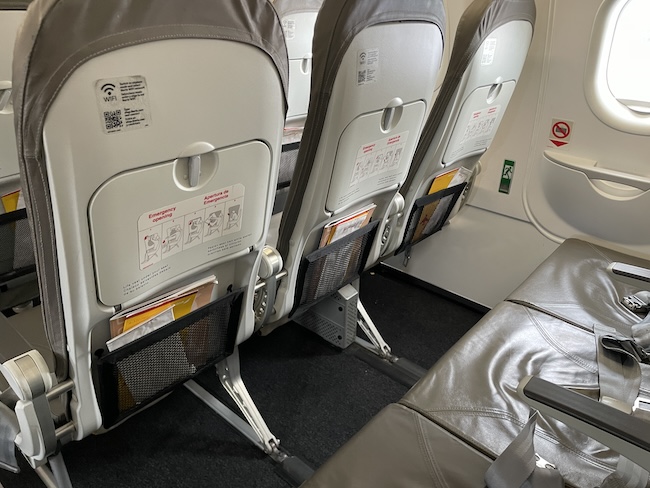 a row of seats in an airplane