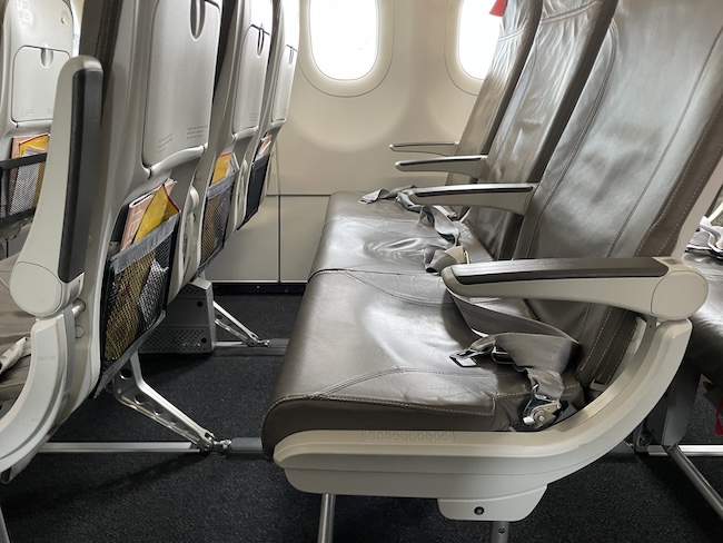 a row of seats in an airplane