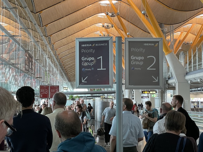 a group of people in a terminal