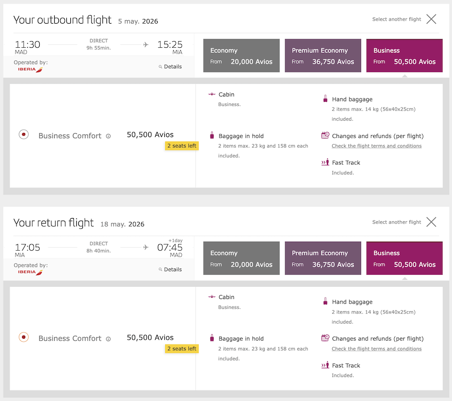 a screenshot of a flight schedule