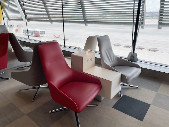 a group of chairs in a room