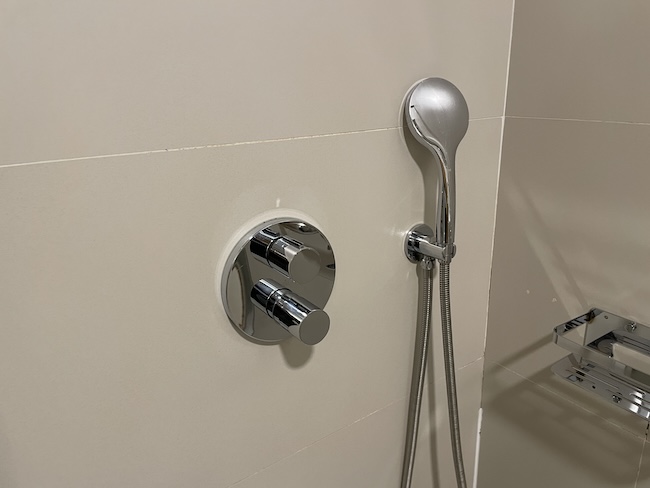 a shower head and faucet