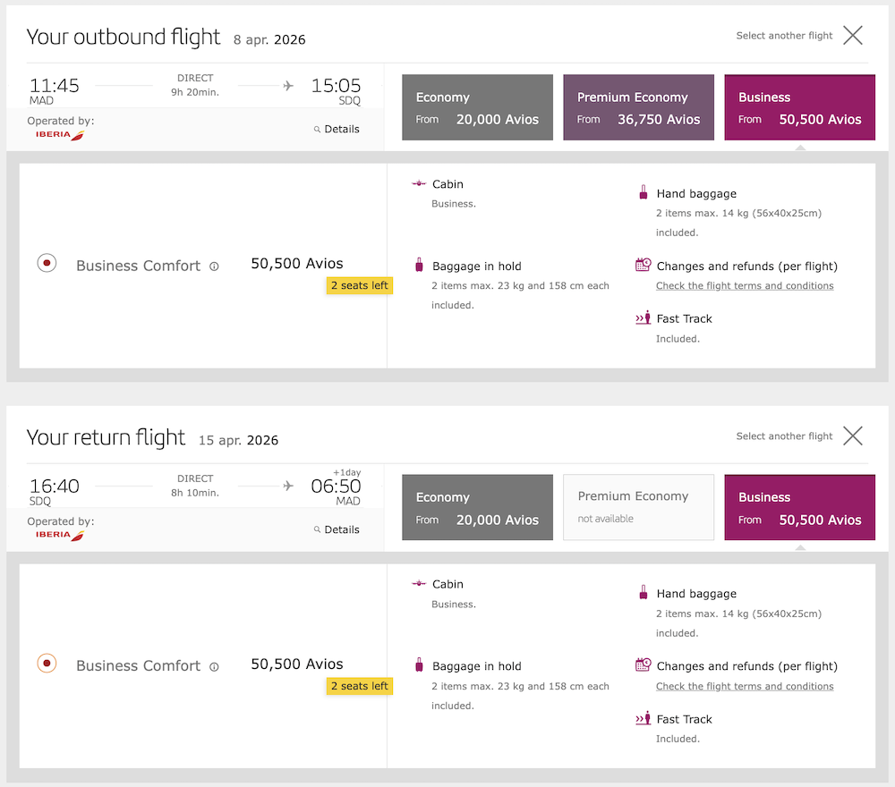 a screenshot of a flight information