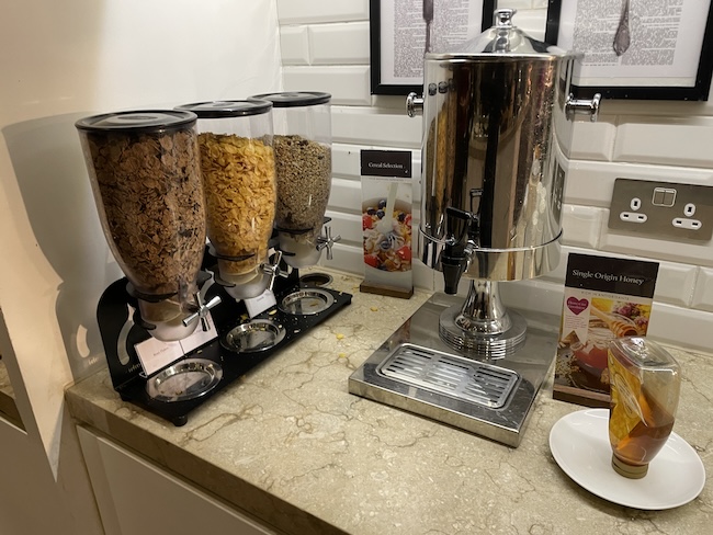 cereal in containers on a counter