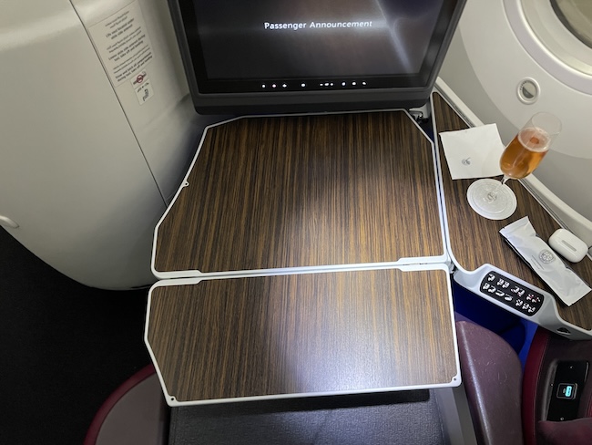 a table on a plane