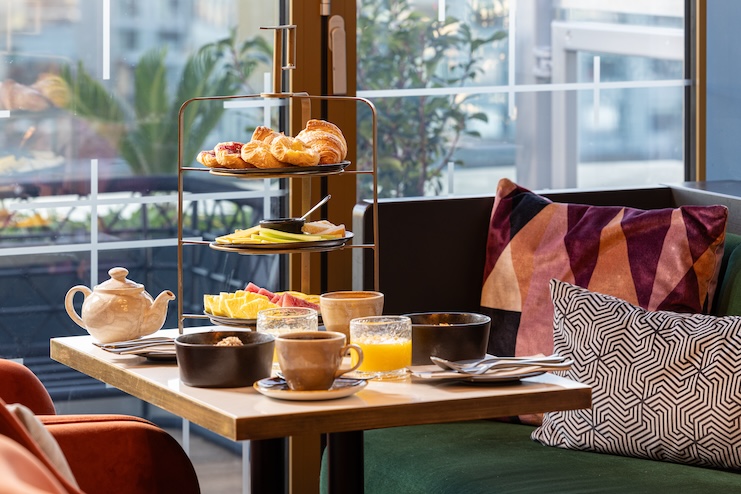 a table with food on it