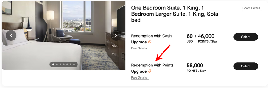 Marriott Bonvoy Upgrade redemption 