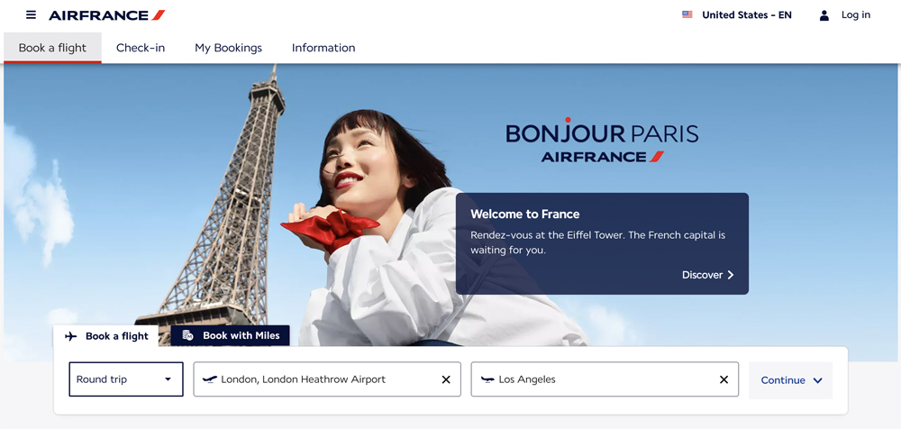 Air France Booking Engine