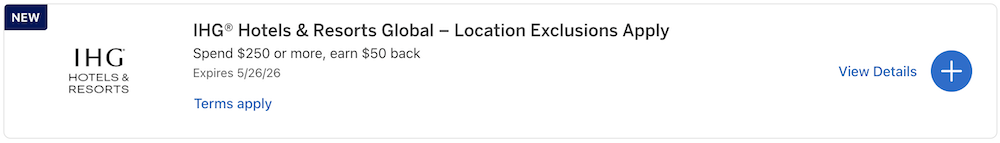 an Amex IHG offer
