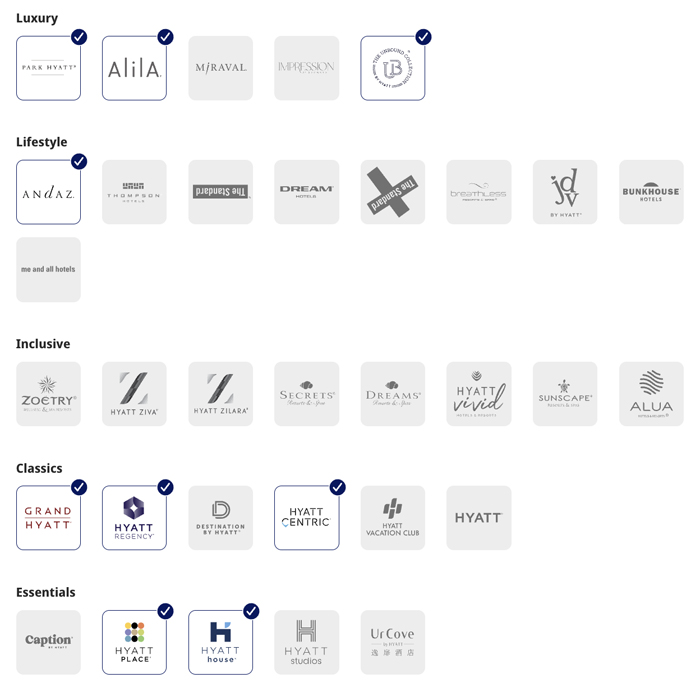 Hyatt Brand Explorer Progress
