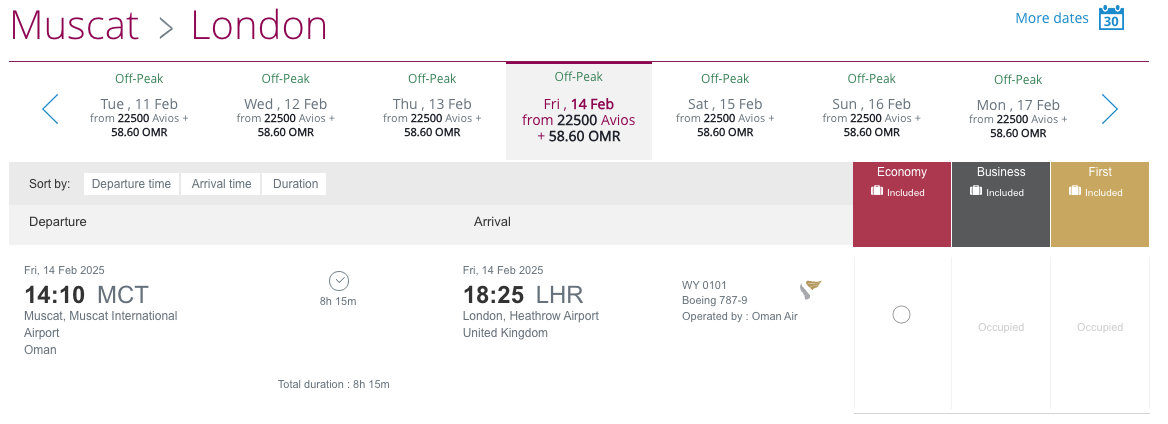 a screenshot of a flight schedule