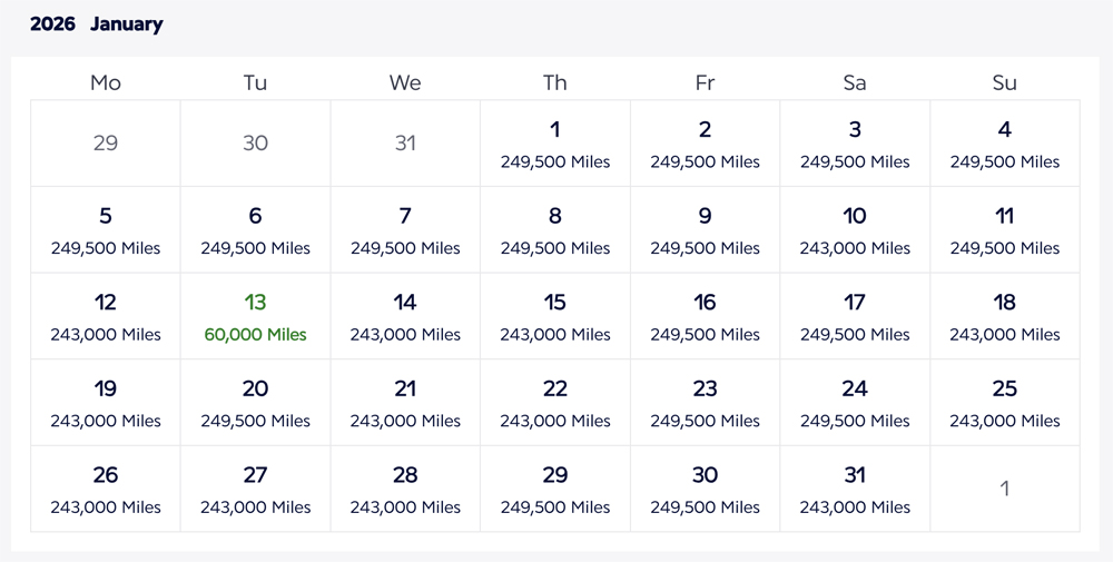Air France Award Availability LAX-CDG January 2026