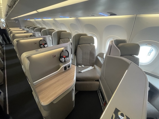 Iberia A321XLR Business Class Cabin.