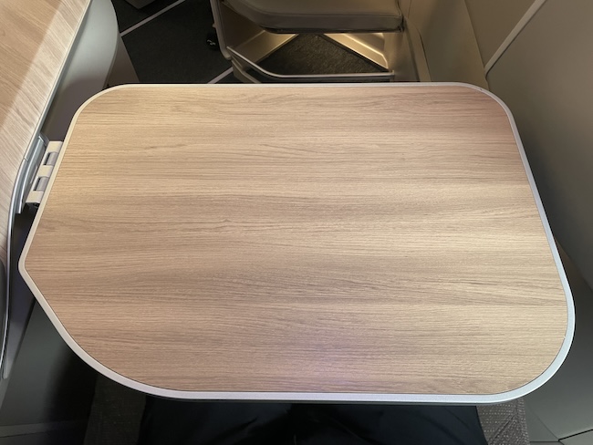 Iberia A321XLR Business Class tray table.