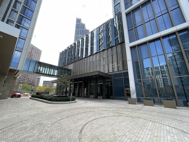 a building with glass windows