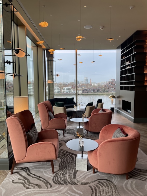 Decor inside Tamisé wine bar at the Park Hyatt London River Thames.