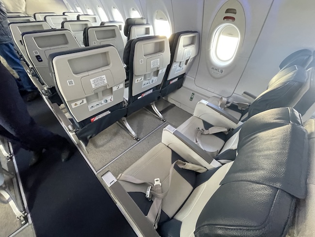 the seats in an airplane