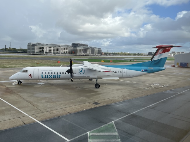 a plane on the runway