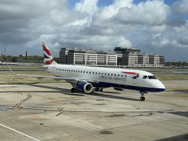a plane on the runway