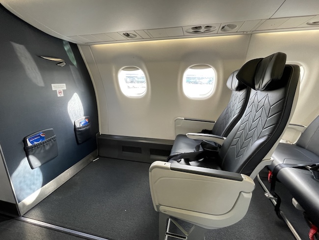 a seat in an airplane