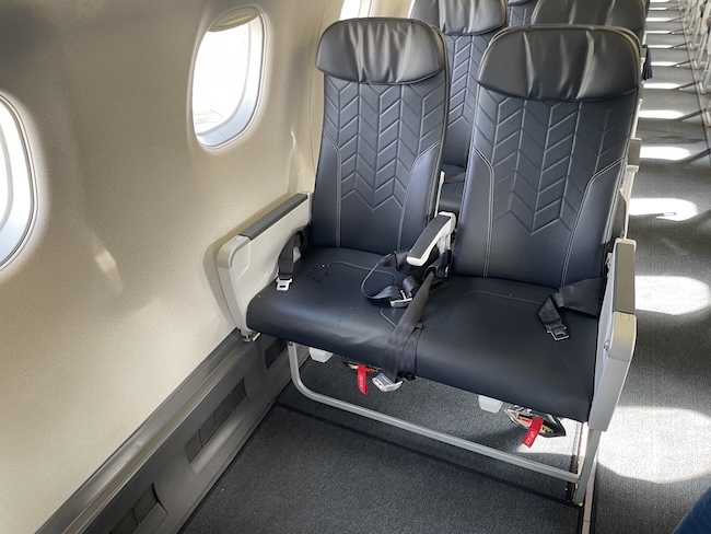 a seat in an airplane