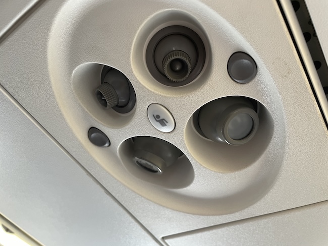 a close up of a ceiling