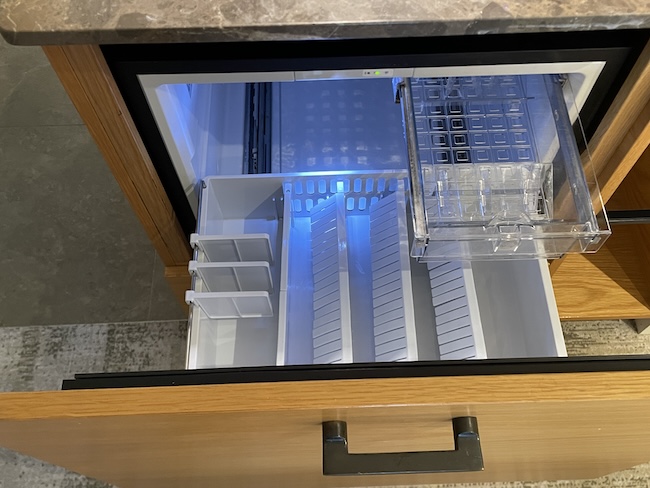 a drawer with a light inside