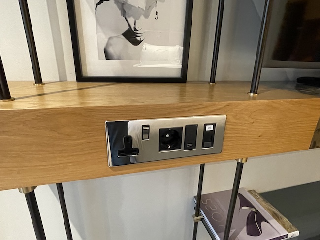 a picture on a shelf