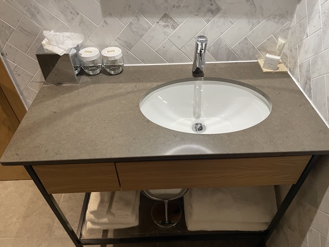 a sink with a counter top