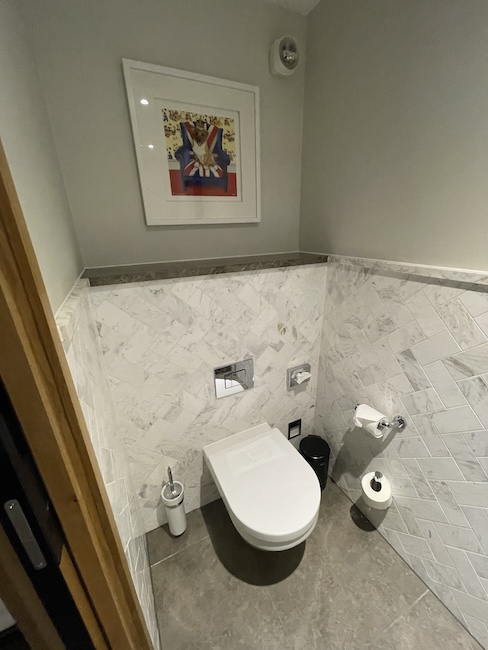 a toilet in a bathroom