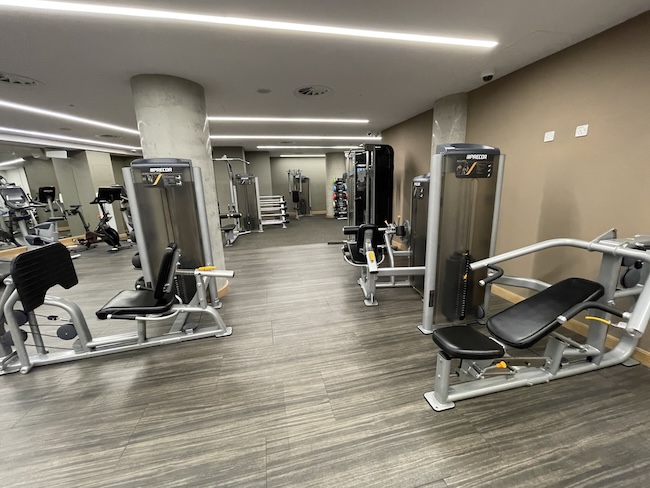 a gym with exercise equipment
