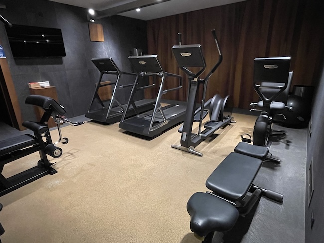 a room with exercise equipment